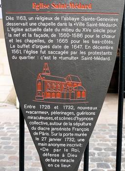 Paris 5ème arrondissement - Eglise Saint-Médard - Panneau d'information