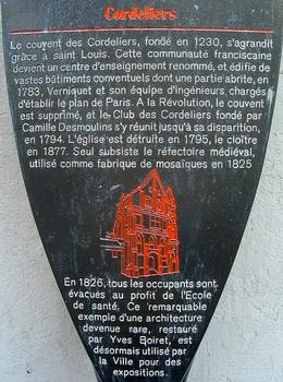 Paris - 15, rue de l'Ecole-de-Médecine - Réfectoire des cordeliers - Panneau d'information