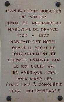 Paris 6ème arrondissement - Hôtel de Rochambeau - Plaque commémorative