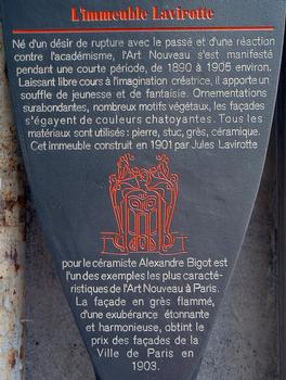 Paris - Immeuble Lavirotte - Panneau d'information