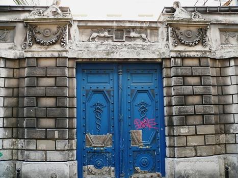 Paris - 7ème arrondissement - Hôtel de Villette - Le porte d'entrée de la rue de Beaune : Paris - 7 ème arrondissement - Hôtel de Villette - Le porte d'entrée de la rue de Beaune