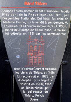 Paris - Fondation Dosne-Thiers - Panneau d'information