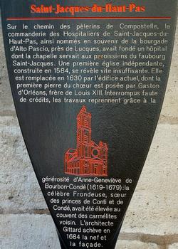 Paris - Eglise Saint-Jacques-du-Haut-Pas - Panneau d'information