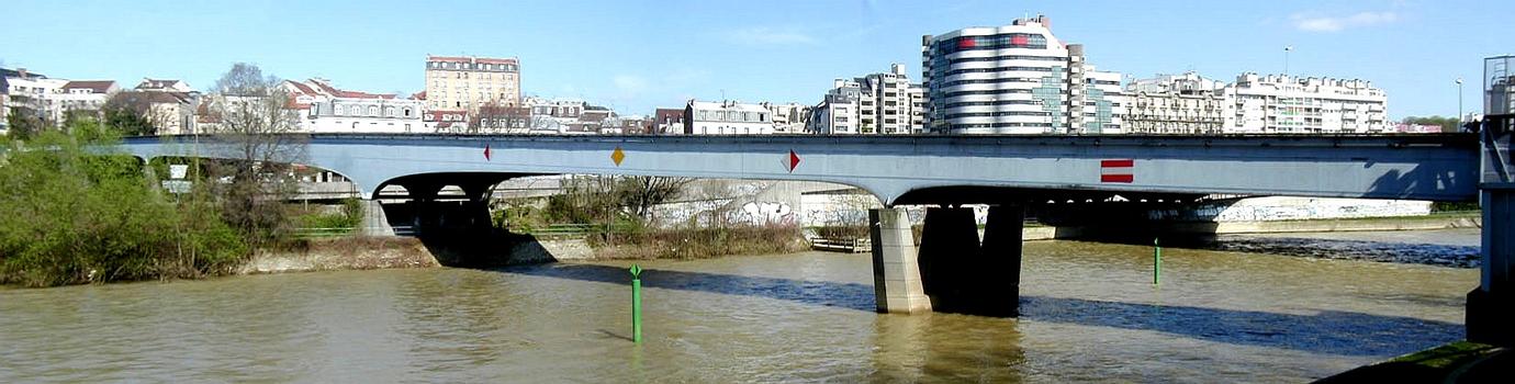 Charenton - Métro - Ligne 8 - Pont au-dessus de la Marne et de l'autoroute A4 - Ensemble