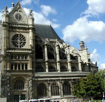 Eglise Saint-Eustache à Paris.Bras sud du transept et chevet