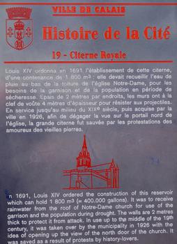 Calais - Citerne royale - Panneau d'information