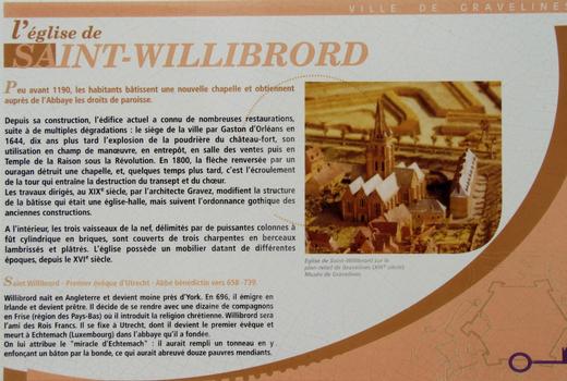 Gravelines - Eglise Saint-Willibrord - Panneau d'information