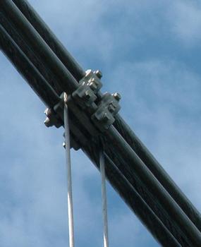 Pont de Groslée sur le Rhône - Suspension - Fixation des suspentes sur les câbles porteurs