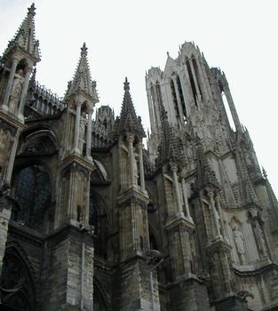 Reims Cathedral: flying buttresses of the nave