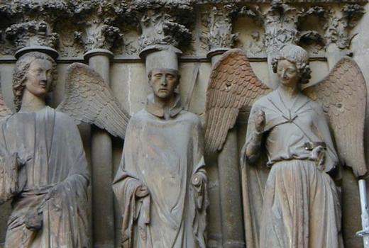 Detail der Westfassade: 'Saint Nicaise' and 'Sourire de Reims'
