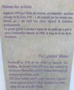 Lyon - Maison des Avocats (ancienne auberge de la Croix-d'Or)