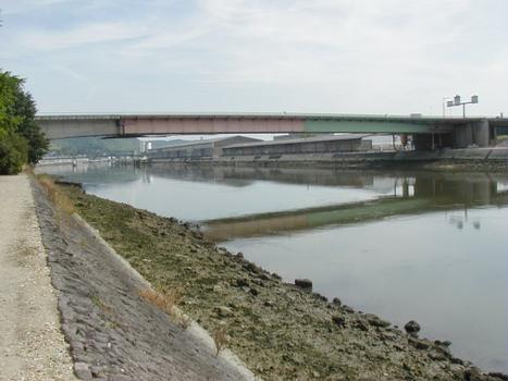 Pont Mathilde à Rouen.Travée métallique du bras gauche de la Seins