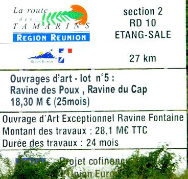 Route des Tamarins - Viaduc de la Ravine des Poux - Panneau d'information