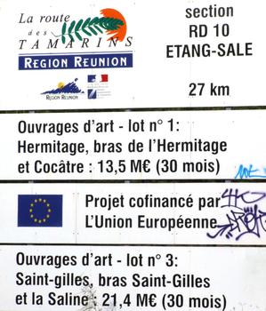 Route des Tamarins - Viaducs de la ravine Hermitage, Bras-de-l'Hermitage, Saint-Gilles, Bras-Saint-Gilles et Saline