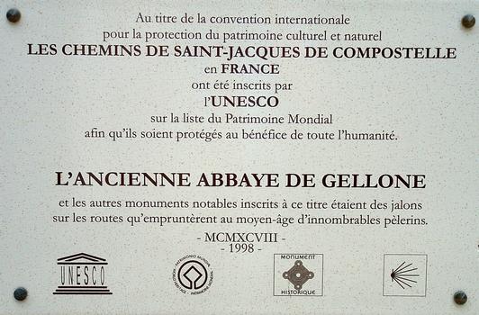 Saint-Guilhem-le-Désert - Abbaye de Gellone - Plaque du Patrimoine mondial