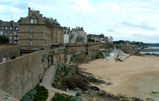 City walls of Saint-Malo. Northern side looking towards the Hollande Bastion