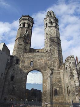 Mâcon - Vieux Saint-Vincent (ancienne cathédrale) - Les tours vues de la place Saint-Vincent (ancien emplacement de la nef)