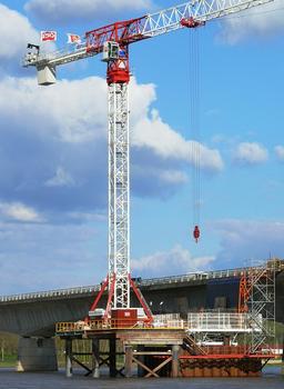 Saumur - Pont du Cadre Noir - Plateforme de la pile P2 et batardeau