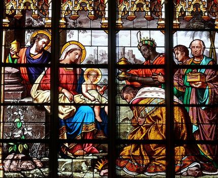 Egreville - Eglise Saint-Martin - Vitrail: Adoration des Rois Mages