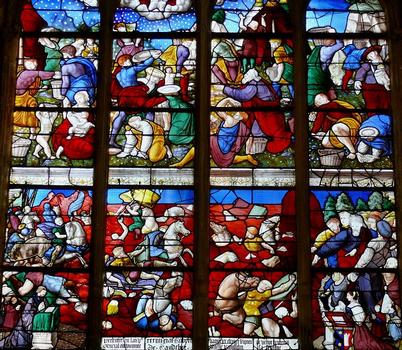 Caudebec-en-Caux - Eglise Notre-Dame - Nef - Chapelle - Vitrail de l'Ancien Testament (15ème siècle)