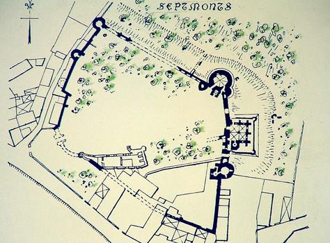 Septmonts - Château des évêques de Soissons - Plan