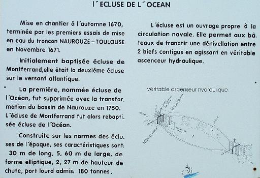 Canal du MidiSeuil de NaurouzeEcluse de l'Océan Information