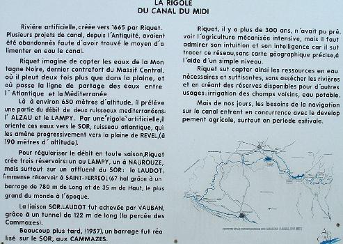 Canal du MidiSeuil de NaurouzeRigole du canal du MidiInformation