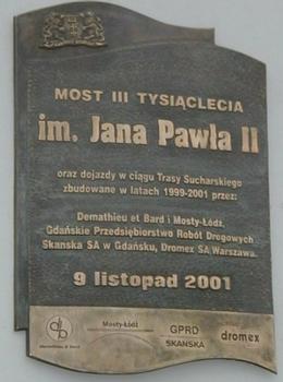 Sucharskiego BridgeCommemorative plaque