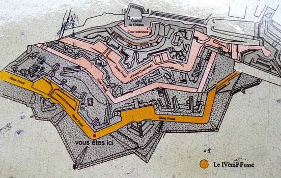 Citadelle de Belfort - Le quatrième fossé - Panneau d'information (plan)