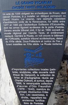 Pontoise - Musée Tavet-Delacour (Grand Vicariat) - Panneau d'information