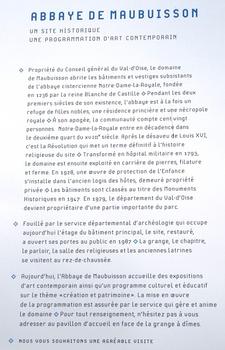 Saint-Ouen-l'Aumône - Abbaye Notre-Dame de Maubuisson - Panneau d'information