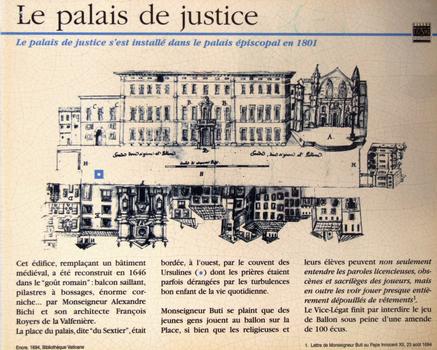 Carpentras - Palais de Justice (Tribunal de Grande Instance, ancien évêché) - Panneau d'information
