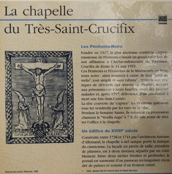 Carpentras - Chapelle du Très-Saint-Crucifix (chapelle des Pénitents-Noirs) - Panneau d'information