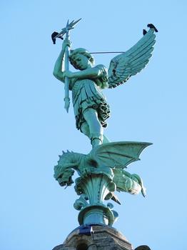 Saint-Michel-Mont-Mercure - Eglise Saint-Michel - L'Archange saint Michel terrassant le dragon