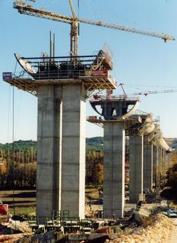 Vernègues-Viadukt – übersicht des im Freivorbau hergestellten Abschnitts