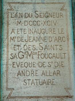 Domrémy-la-Pucelle - Basilique du Bois-Chenu - Plaque commémorative