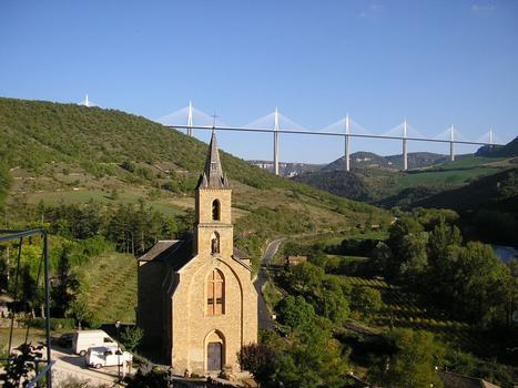 Millau Viaduct seen from the village of Peyre