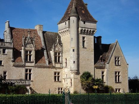La façade (16e siècle) du château des Milandes, près de Castelnaud (Dordogne)