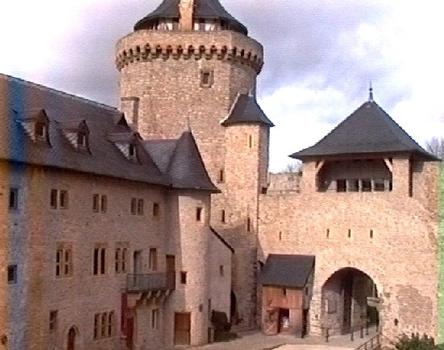 La cour centrale et le bâtiment principal du château de Manderen (Moselle)