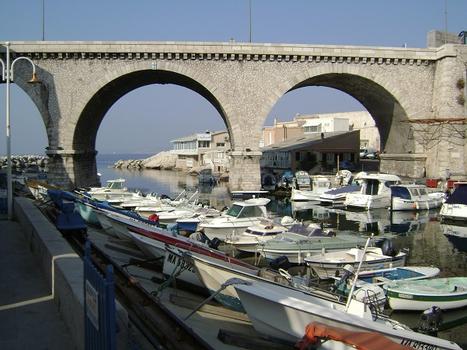 Le pont du vallon des Auffes, sur la corniche de Marseille