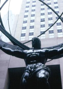 Statue du géant Atlas au pied du Rockefeller Center à New York