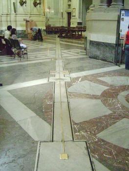 Le méridien de Palerme est défini dans le carrelage de la cathédrale (duomo)