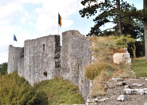 Ruinen der Burgmauern der Burg Poilvache