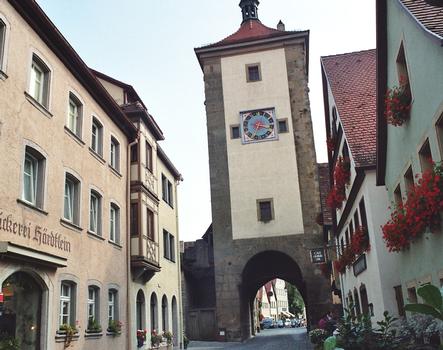 La Siebersturm, porte sud de la 2e enceinte, à Rothenburg ob der Tauber (Bavière)