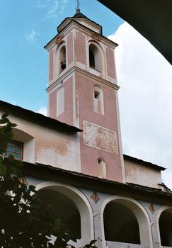 Le couvent des Franciscains à Saorge (Alpes maritimes): le clocher de l'église Notre-Dame-des-Miracles