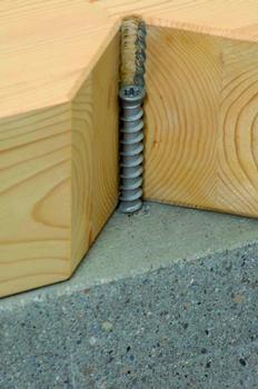 Holzbauteile können mit demselben Bohrdurchmesser schnell auf Beton befestigt werden