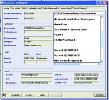 HELiOS 2011 mit neuen Tools für mehr Effizienz bei der Datensuche und in der Projektverfolgung (Screenshot: ISD)