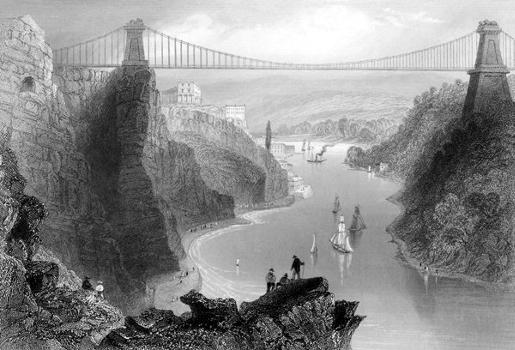 Clifton Suspension Bridge – Zeitgenössische Gravur
