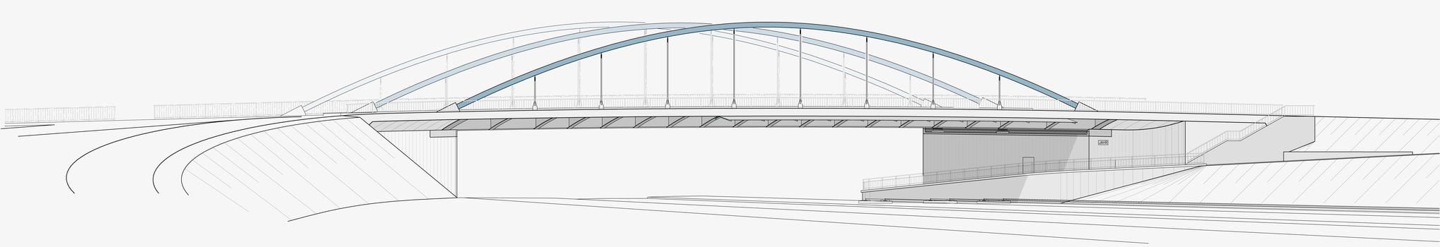 Riedbahnbrücke, Mannheim - élévation