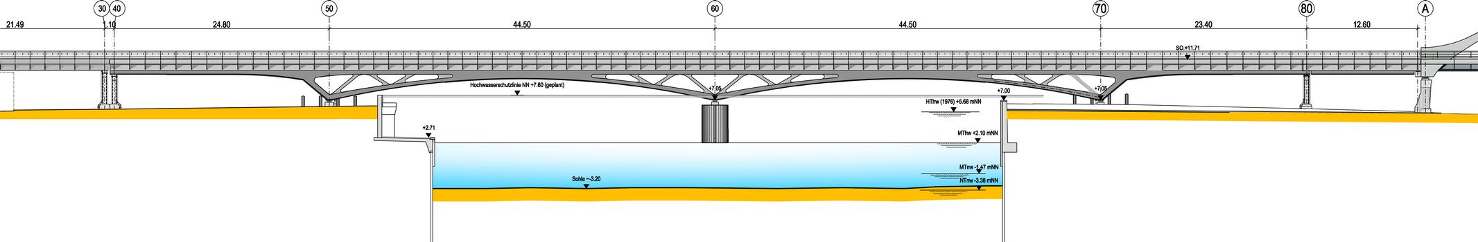 Binnenhafen Viaduct for Hamburg elevated transit systemElevation